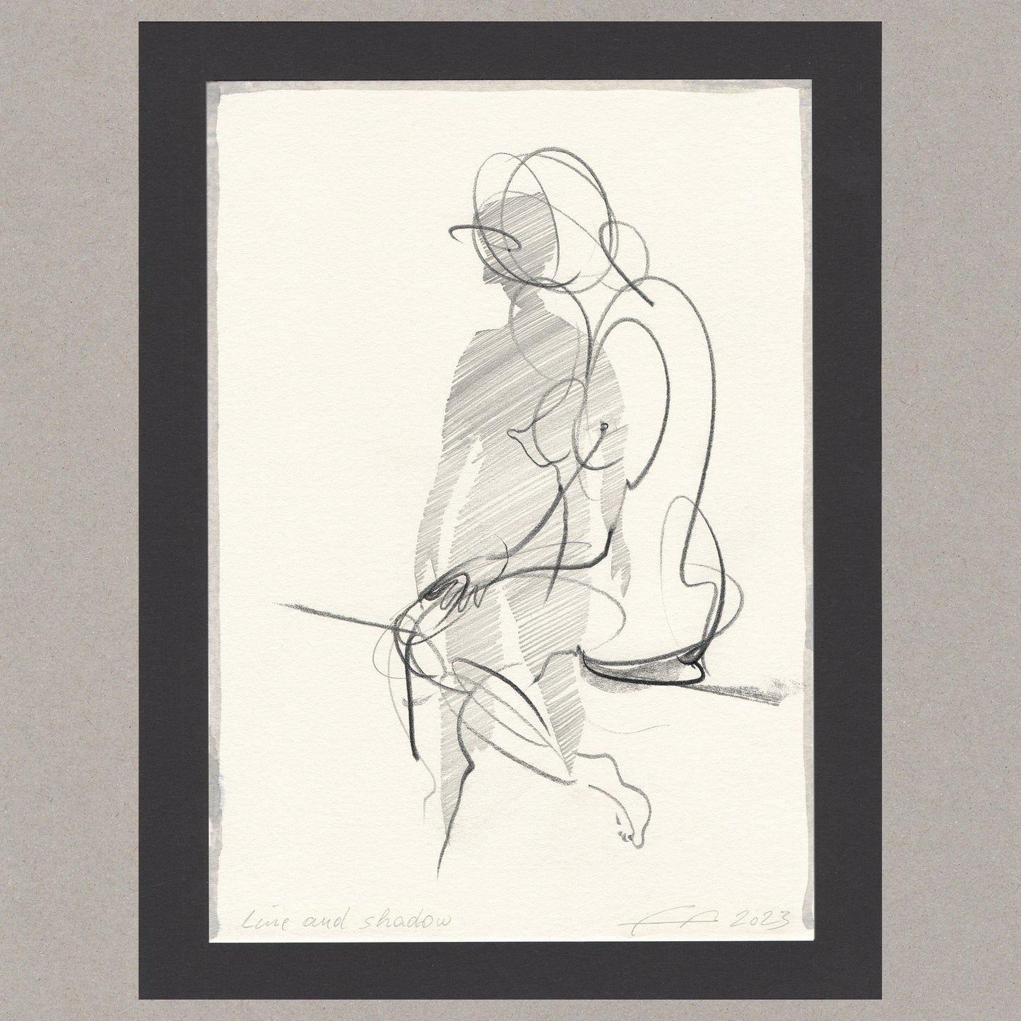 Line and shadow, Zeichnung (kaschiert), 21x14,8 cm