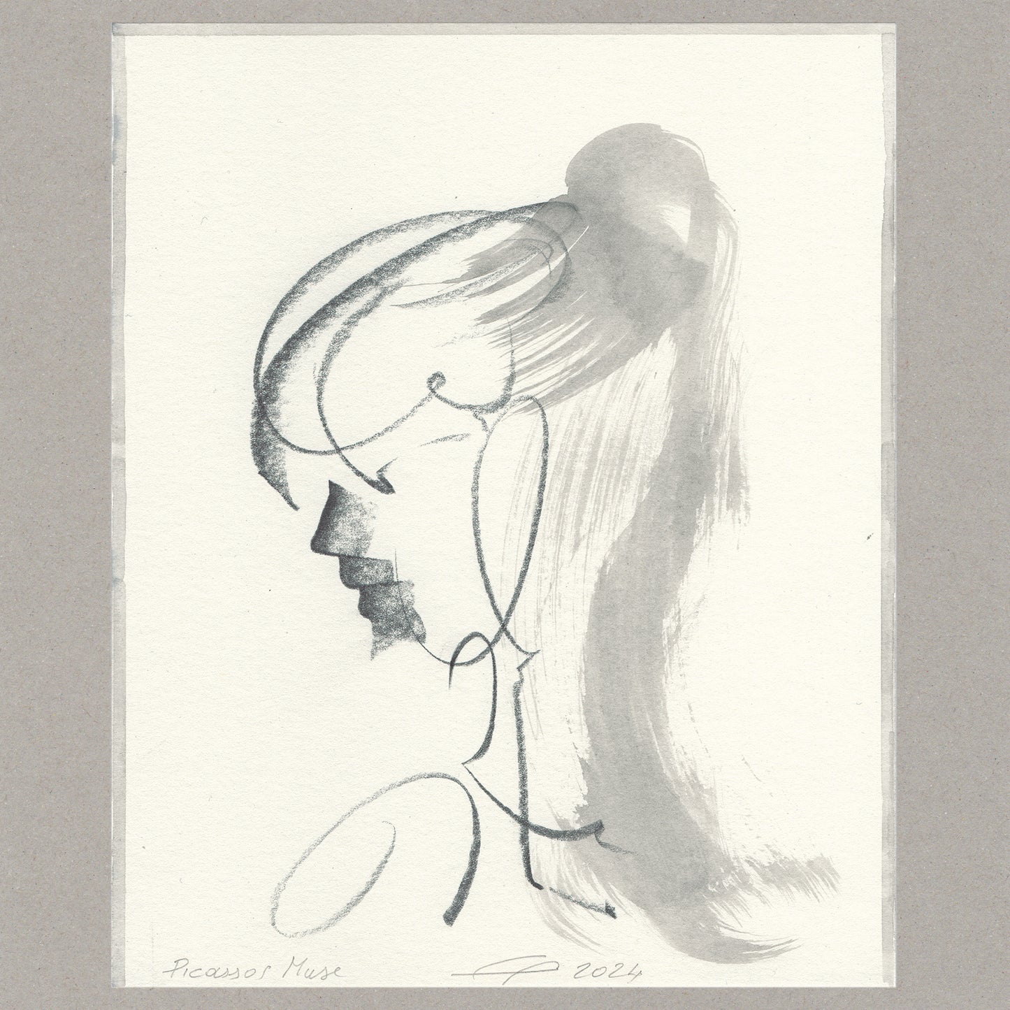 Picassos Muse, Zeichnung, 21x17 cm