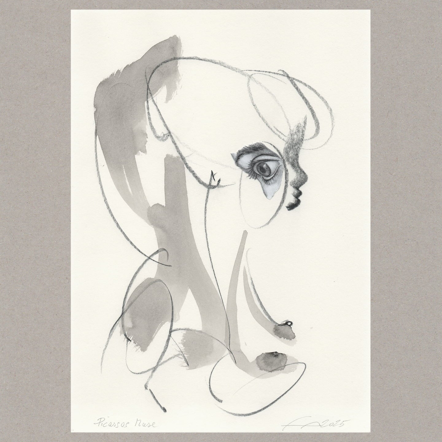 Picassos Muse, Zeichnung, 29,6x21 cm