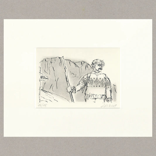 Traunstein, Radierung, 14,8x21 cm, Limitierte Auflage