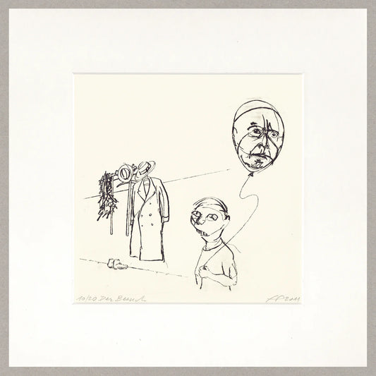 Der Besuch, Radierung, 21x21 cm, Limitierte Auflage
