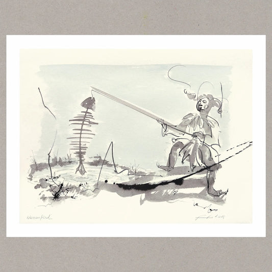 Narrenfisch, Zeichnung (kaschiert), 36x48 cm
