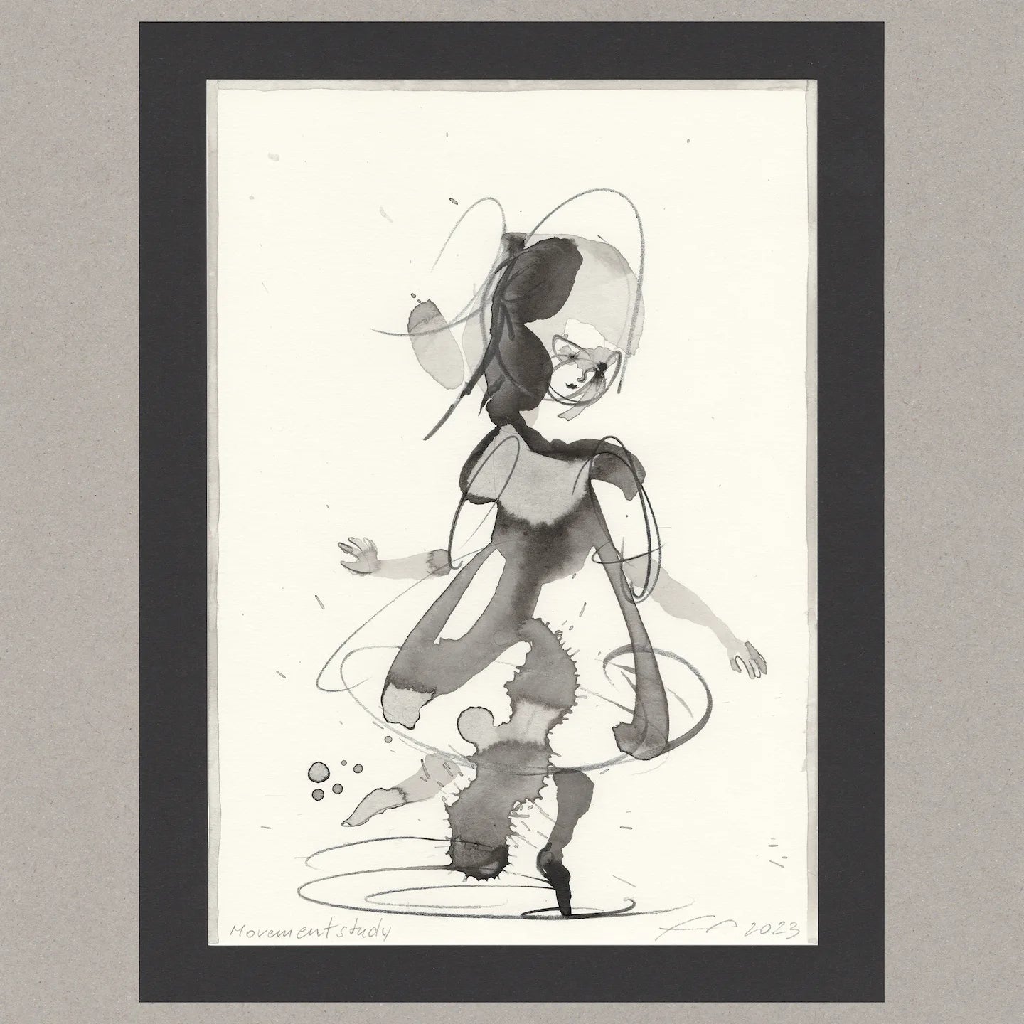 Movement study, Zeichnung (kaschiert), 21x14,8 cm