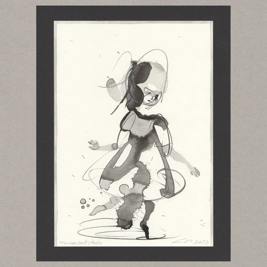Movement study, Zeichnung (kaschiert), 21x14,8 cm