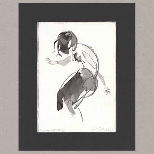 Movement study, Zeichnung (kaschiert), 15,4x11 cm