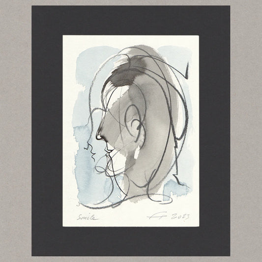 Smile, Zeichnung (kaschiert), 15,4x11 cm