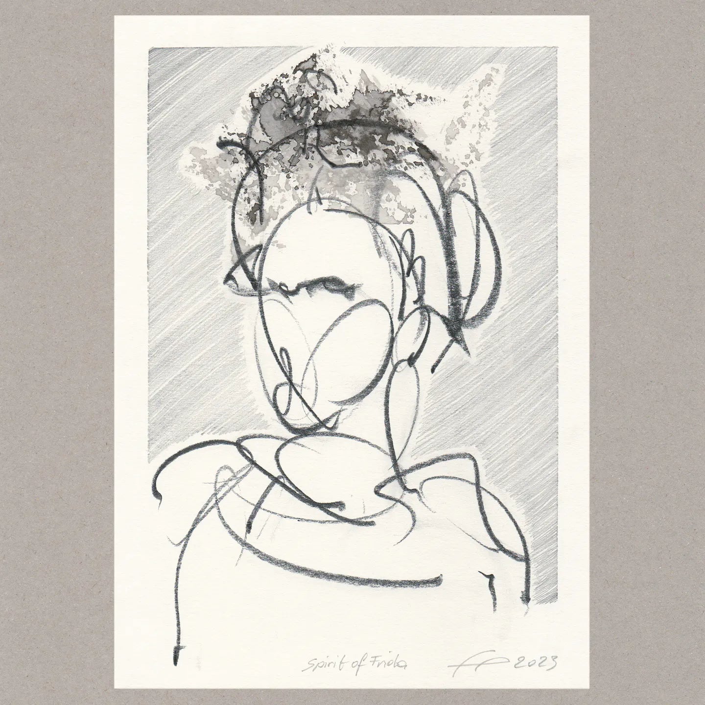 Spirit of Frida, Zeichnung, 21x14,8 cm
