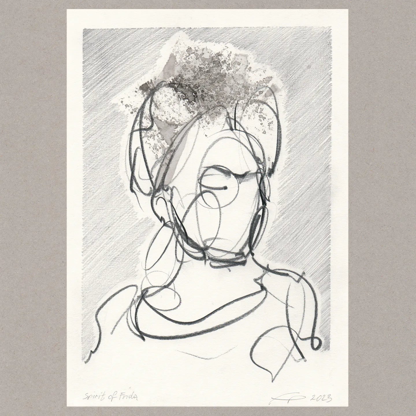 Spirit of Frida, Zeichnung, 21x14,8 cm