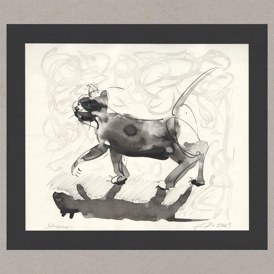 Streuner, Zeichnung (kaschiert), 26,5x31,6 cm