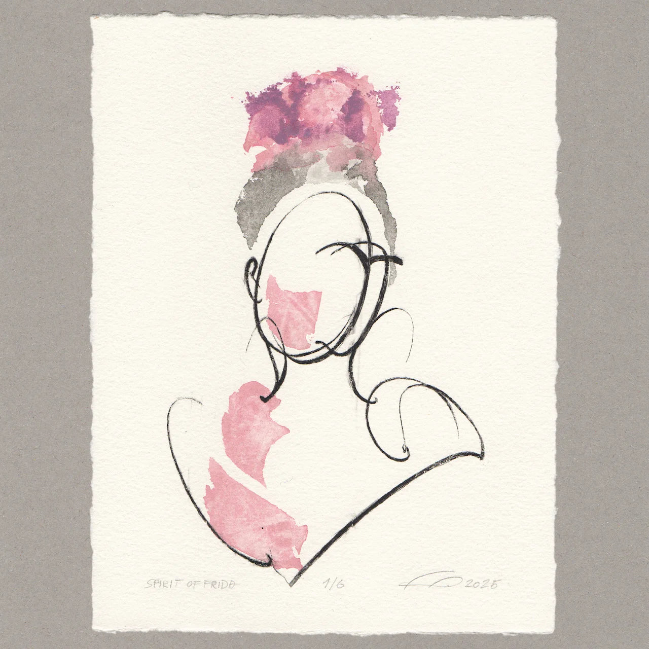 Spirit of Frida „weiss“, Radierung, 20x15 cm, Limitierte Edition