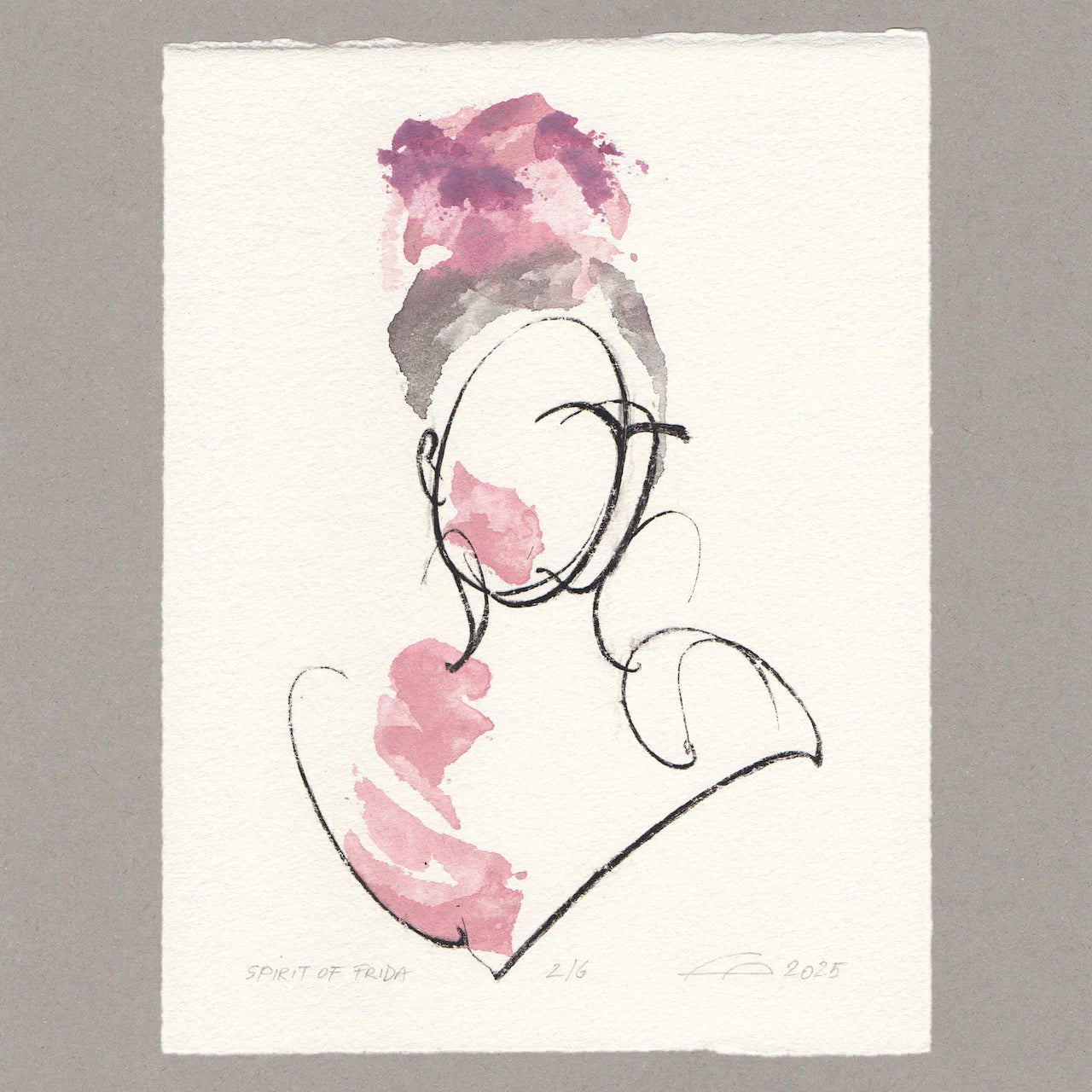 Spirit of Frida „weiss“, Radierung, 20x15 cm, Limitierte Edition