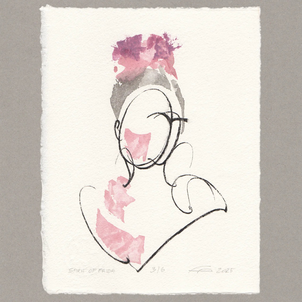 Spirit of Frida „weiss“, Radierung, 20x15 cm, Limitierte Edition