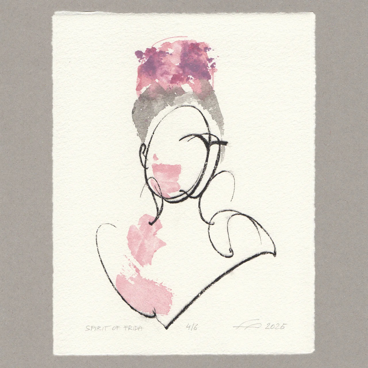Spirit of Frida „weiss“, Radierung, 20x15 cm, Limitierte Edition