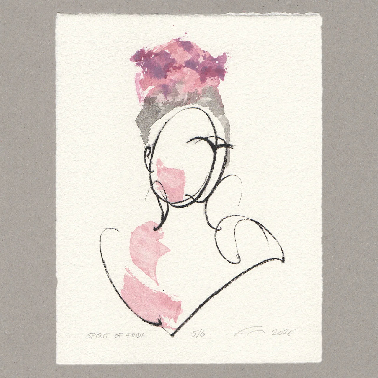 Spirit of Frida „weiss“, Radierung, 20x15 cm, Limitierte Edition